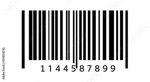 Simple black barcode on white background with number sequence
