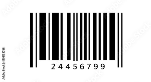 Black and white barcode with numbers for retail and inventory scanning