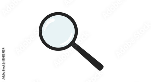 Magnifying glass icon in minimalistic flat design for search concepts