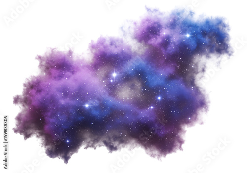 Isolated Abstract Galaxy Cloud Illustration on Transparent Background