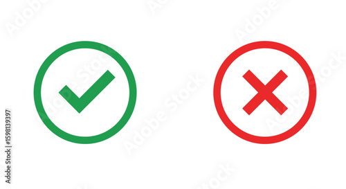 Green checkmark and red cross symbols for correct and incorrect choice