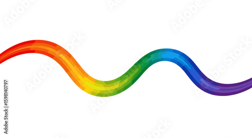 Colorful gradient wave with rainbow spectrum on white background