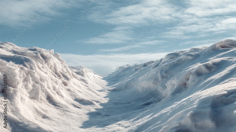 Obraz premium Snowy mountain valley