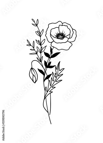 Poppy August Birth Month Flower Bouquet