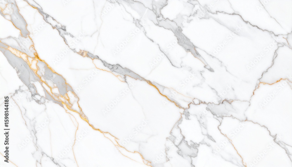 Obraz premium 白大理石の高級テクスチャ – ゴールドとグレーの繊細なベイン模様Luxury White Marble Texture with Elegant Gold and Gray Veins – High Resolution Background