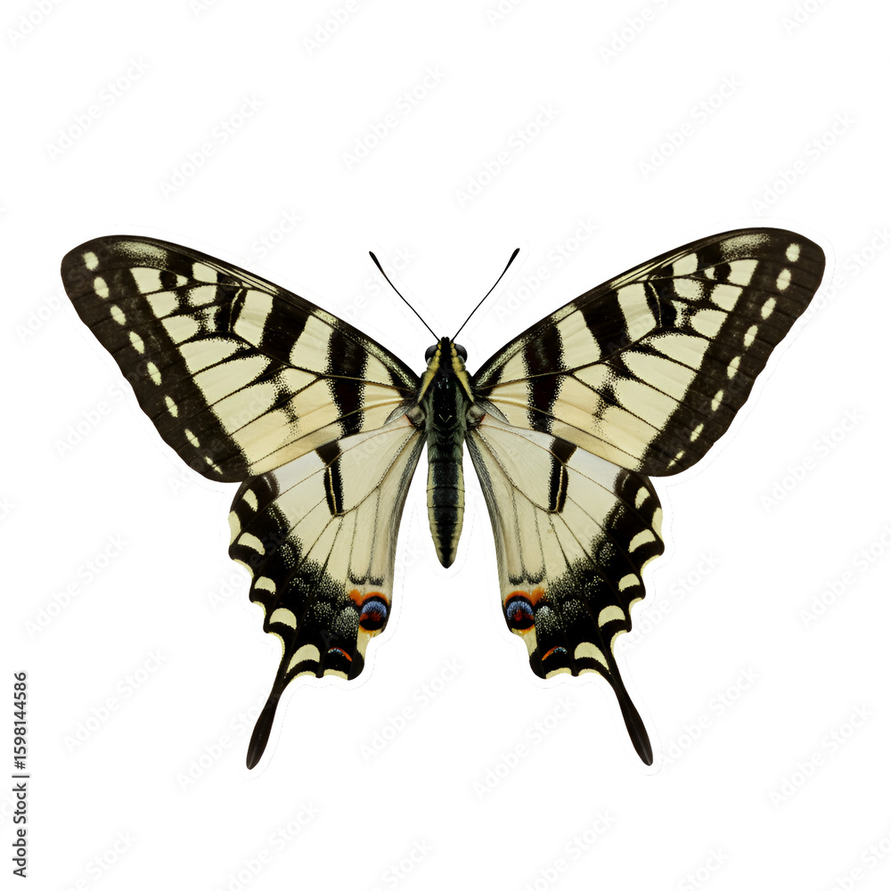 Fototapeta premium Isolated Butterfly With Black and Yellow Wings
