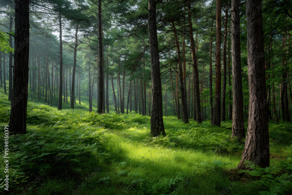 Obraz premium breathtaking summer landscapes showcasing beauty of nature across countries featuring dense forests filled with