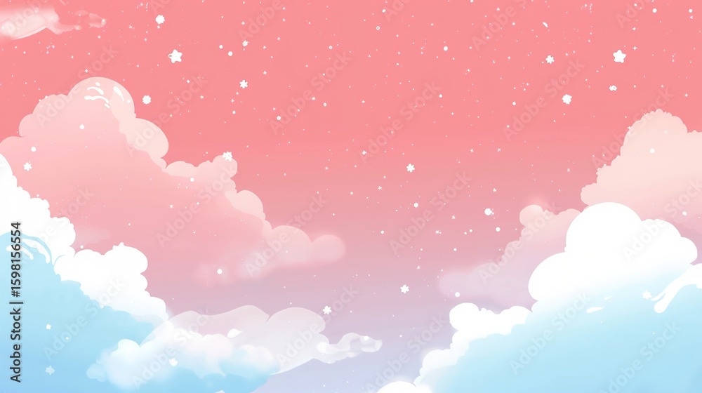 Obraz premium Whimsical Dreamy Cloud Backgrounds for Children's Books, Fantasy Designs and Ethereal Digital Art Projects