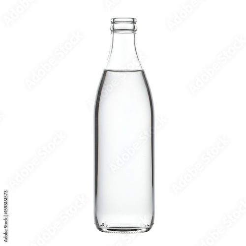 Isolated Photo of Clear Glass Bottle on Transparent Background