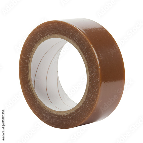 Isolated Photo Brown Packaging Tape on Transparent Background