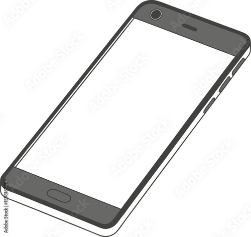 Simple line drawing of a modern smartphone with a blank screen
