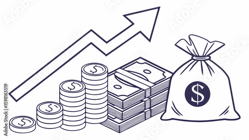 business graph with arrow vector art