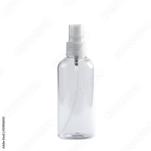Isolated Empty Clear Spray Bottle on Transparent Background