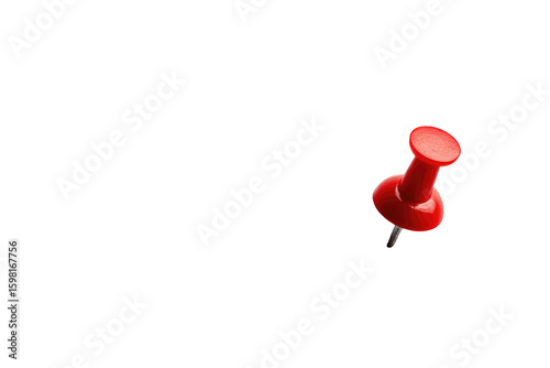 Isolated red pushpin against black