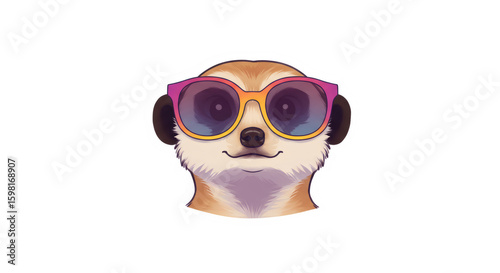 Pixel Art Meerkat Wearing Colorful Sunglasses