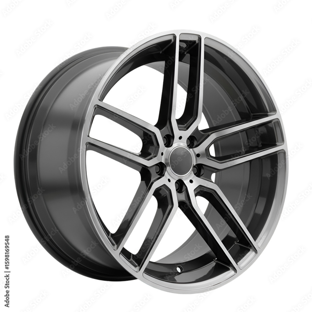 Obraz premium Isolated Illustration of a Modern Alloy Wheel