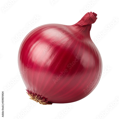 Isolated Photo Realistic Red Onion on Transparent Background