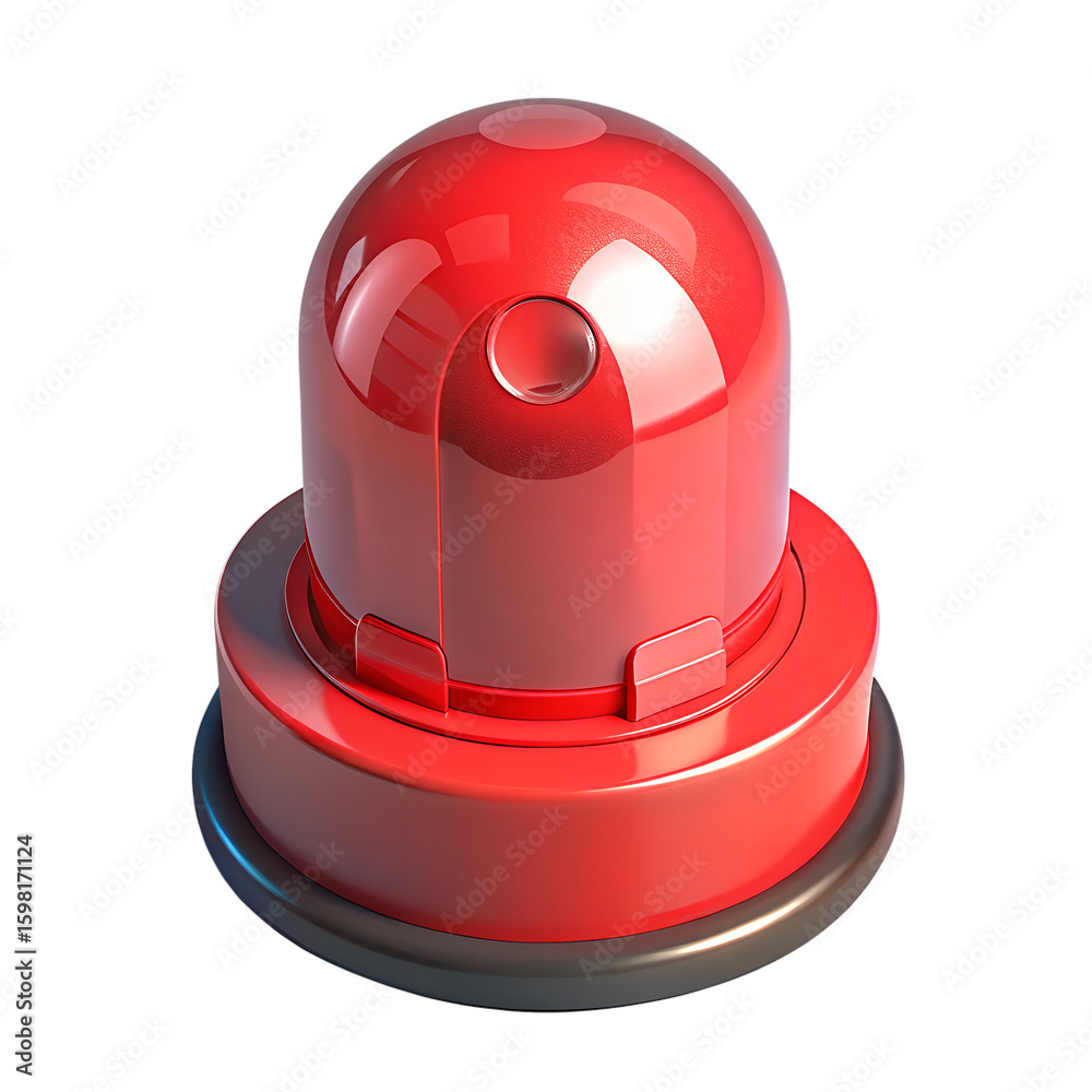 Fototapeta premium Red Button on transparent background