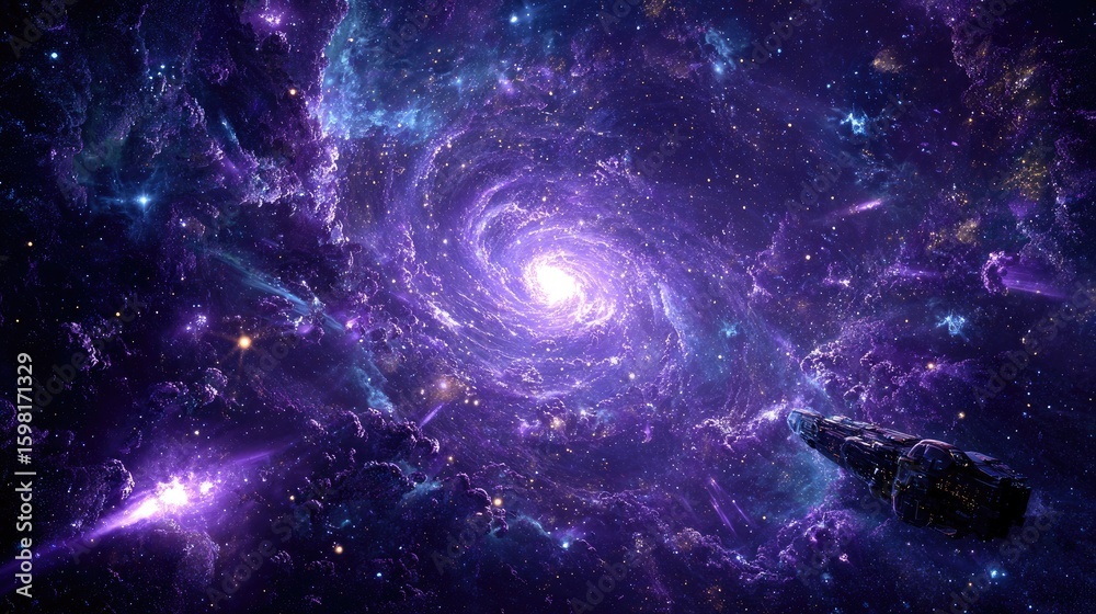 Fototapeta premium Stunning Spiral Galaxy In Deep Space