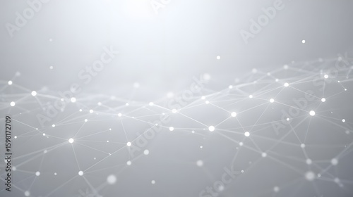 Abstract network connecting dots on a gray background for modern technology concept