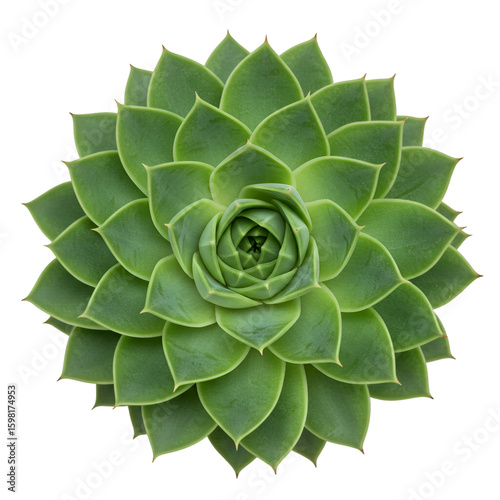 Isolated Photo Green Succulent Plant on Black Background