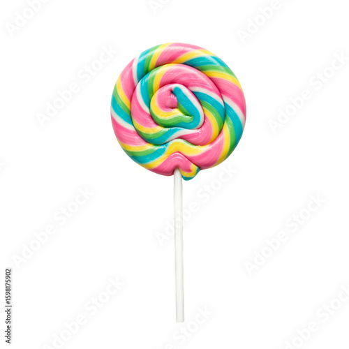 Wallpaper Mural Isolated Photo: Colorful Swirl Lollipop on White Background Torontodigital.ca