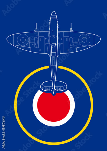 Valokuva RAF Supermarine Spitfire combat fighter WW2
