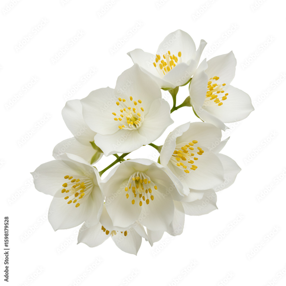 Obraz premium Isolated Jasmine Flowers on Black Background