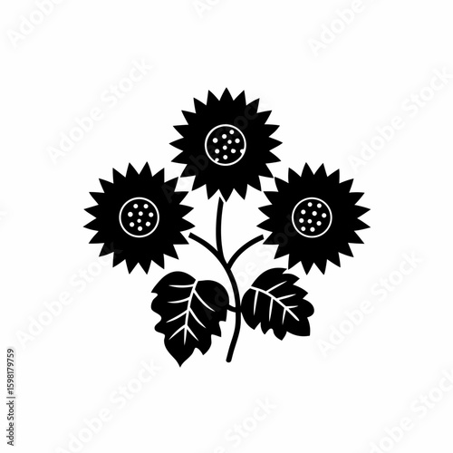 creative Sunflowers Icon vector silhouette illustration isolated on white background
