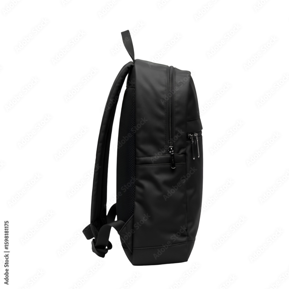 Isolated Photo Black Backpack Side View Isolated Photo Black Backpack Side View