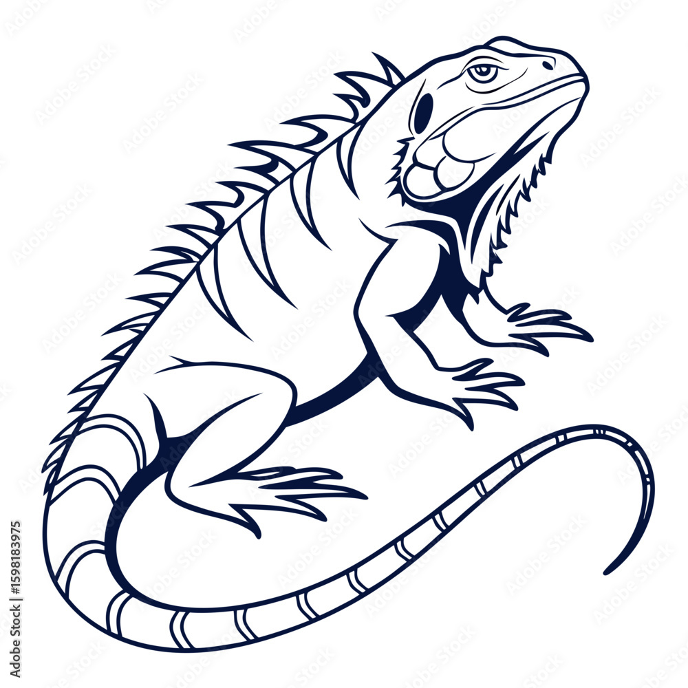 Fototapeta premium Iguana Vector Illustration – Exotic Lizard Reptile Design