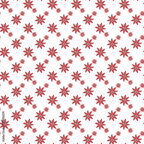 Seamless Pattern of Red Stars on White Background for Festive Decoration