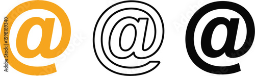 Email symbol vector at sign illustration graphic design element communication internet concept design art icon