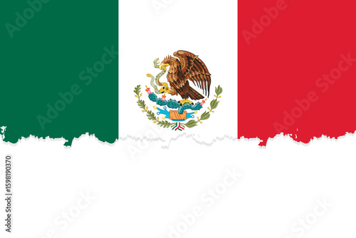 Grunge Mexican Flag with Emblem – Artistic Vector Style.
