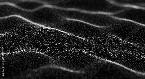 Organic abstract composition of dots and waves in monochrome palette, ideal for branding and editorial layout