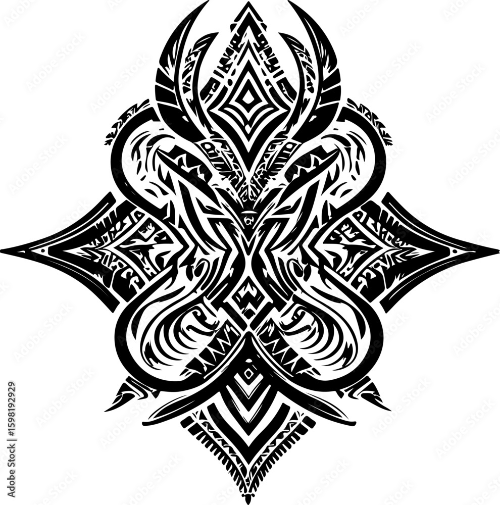 Obraz premium Tribal Phoenix and Celtic Knot Symbol Set