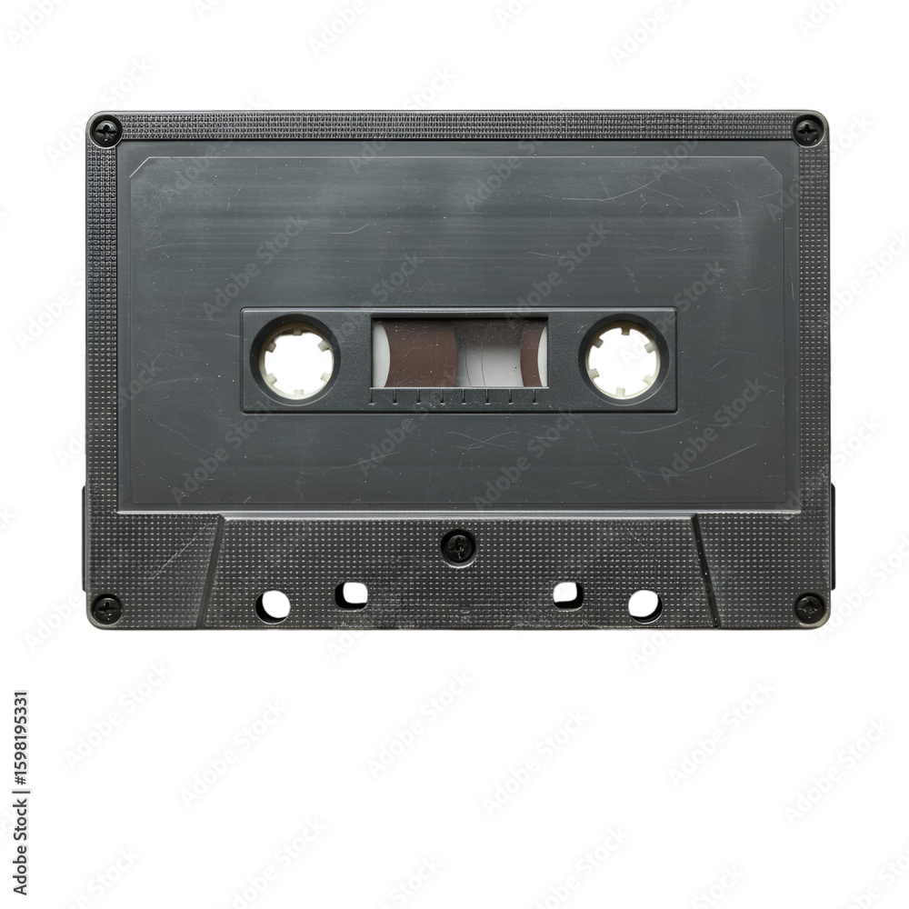Fototapeta premium Isolated Photo of Gray Vintage Audio Cassette