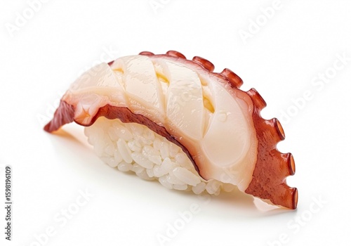 Sushi Octopus (Tako) on white background isolated