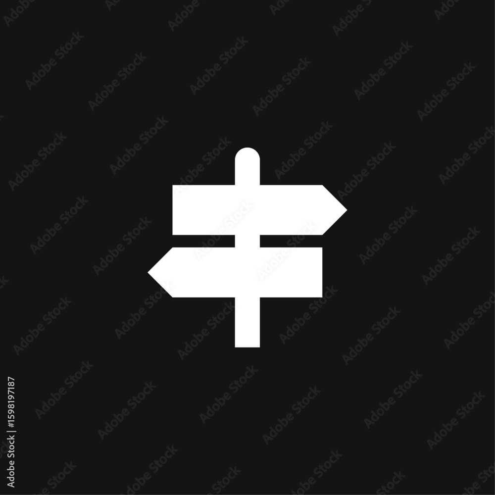 Fototapeta premium Road direction logo icon flat vector design