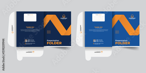 Modern and creative corporate document folders for professional use. Stylish business presentation folder templates. Distinctive file cases for real estate and office branding.

