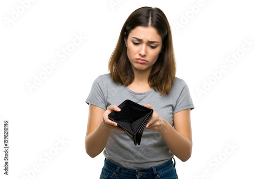 Photo of a Young Woman Holding an Empty Wallet