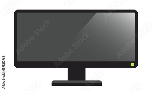 PC monitor. Vector clipart isolated on white background.