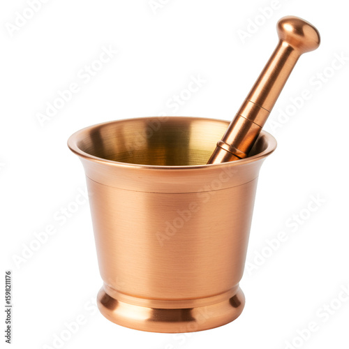 Photo of an Empty Copper Mortar and Pestle