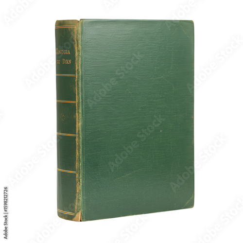Isolated Vintage Green Book on Transparent Background