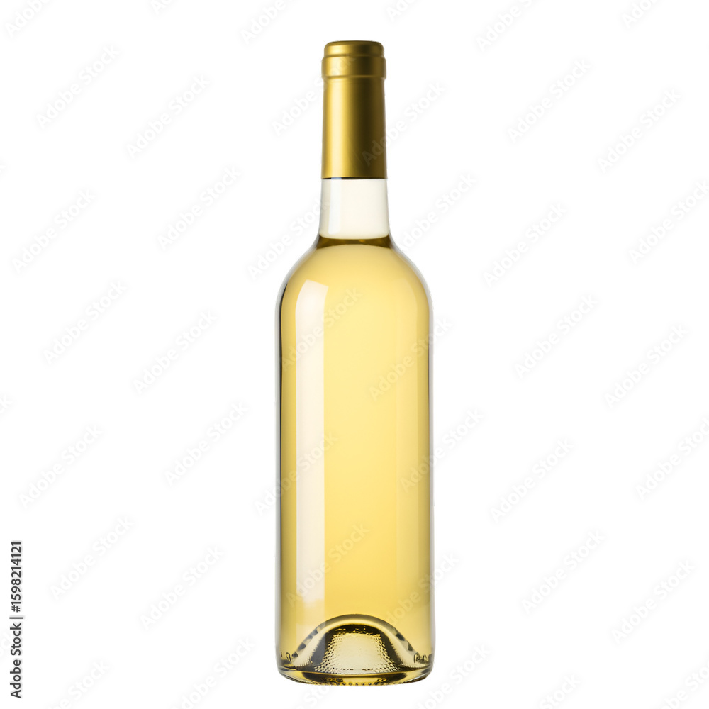 Isolated White Wine Bottle on Transparent Background Isolated White Wine Bottle on Transparent Background