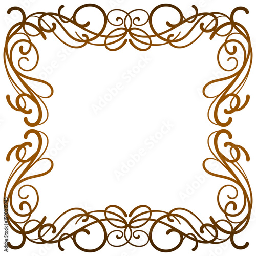 decorative frame with golden ornament