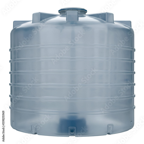Large Plastic Water Tank Isolated on Transparent Background