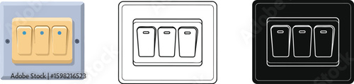 Electrical switch vector illustration for home lighting and power control use