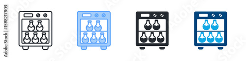Incubator Icon Set Multiple Style. Designed In Outline, Blue, Glyph, Dual Tone