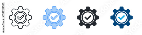 Quality Control Icon Set Multiple Style. Designed In Outline, Blue, Glyph, Dual Tone